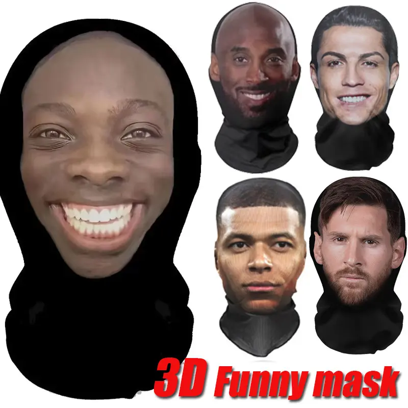 Mặt Nạ In Hình Người Nổi Tiếng Messi Ronaldo 3D, Thiết Kế Vui Nhộn, Liền Mạch, Chống Bụi, Chống Nắng, Phong Cách Nhập Vai, Mũ Hip-Hop, Hàng Mới Về Năm 2024 0