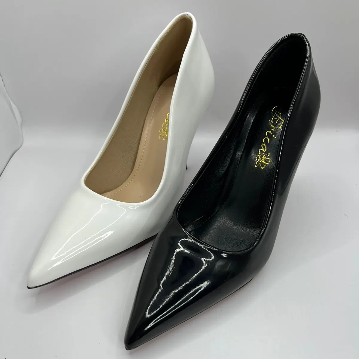 Giày cao gót nữ gót cao 9p da bóng trơn đơn giản dễ phối đồ Shoes Len Jean Nhung