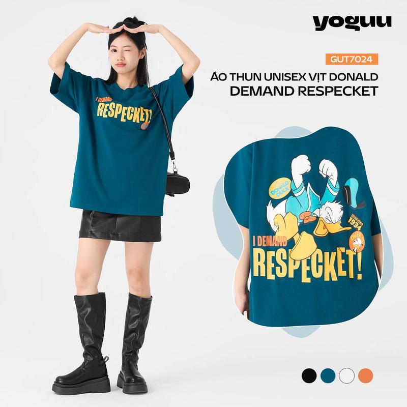 [SALE 80%] YODY Áo Thun Unisex Yoguu Vịt Donald Demand Respecket GUT7024
