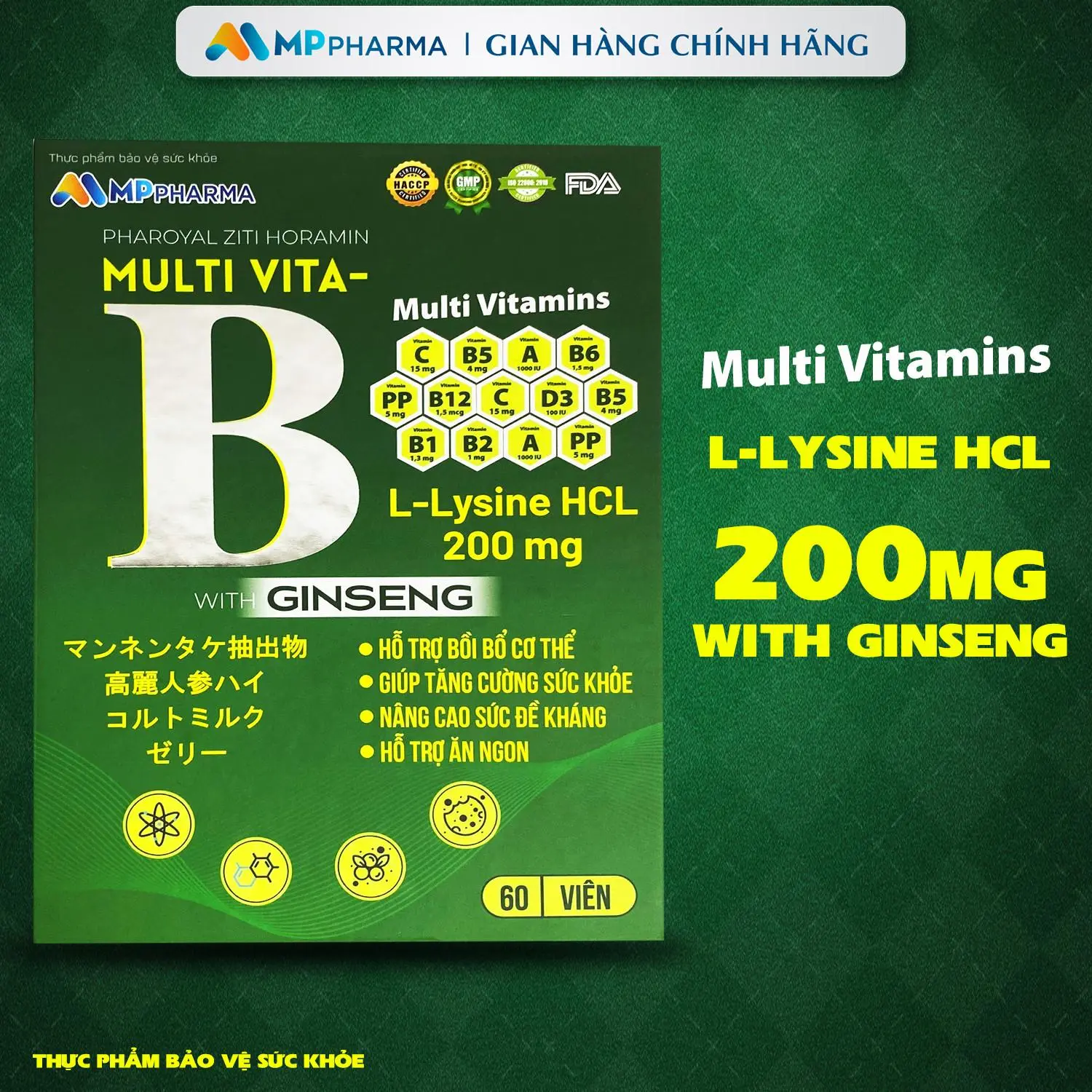 NH28  Vitamin tổng hợp cho nam -TPBVSK MULTIL VITA-B Mp Pharma -Hộp 60 viên -hỗ trợ bổ sung cho sức khỏe