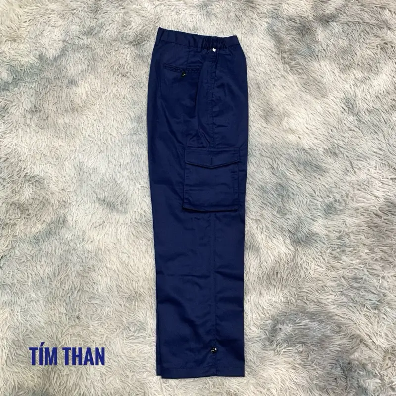 Quần bảo hộ lao động Nam,vải kaki, Có Túi hộp,Dáng xuông,Cạp chun,thoải mái khi mặc 6