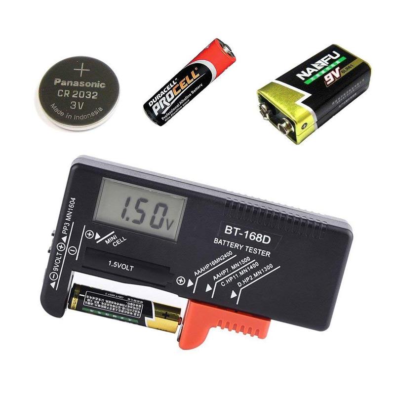 BT168 Pro Digital Battery Tester – Volt Checker For AA, AAA, 9V, Button Cells, Color-Coded Meter, No Battery Required
