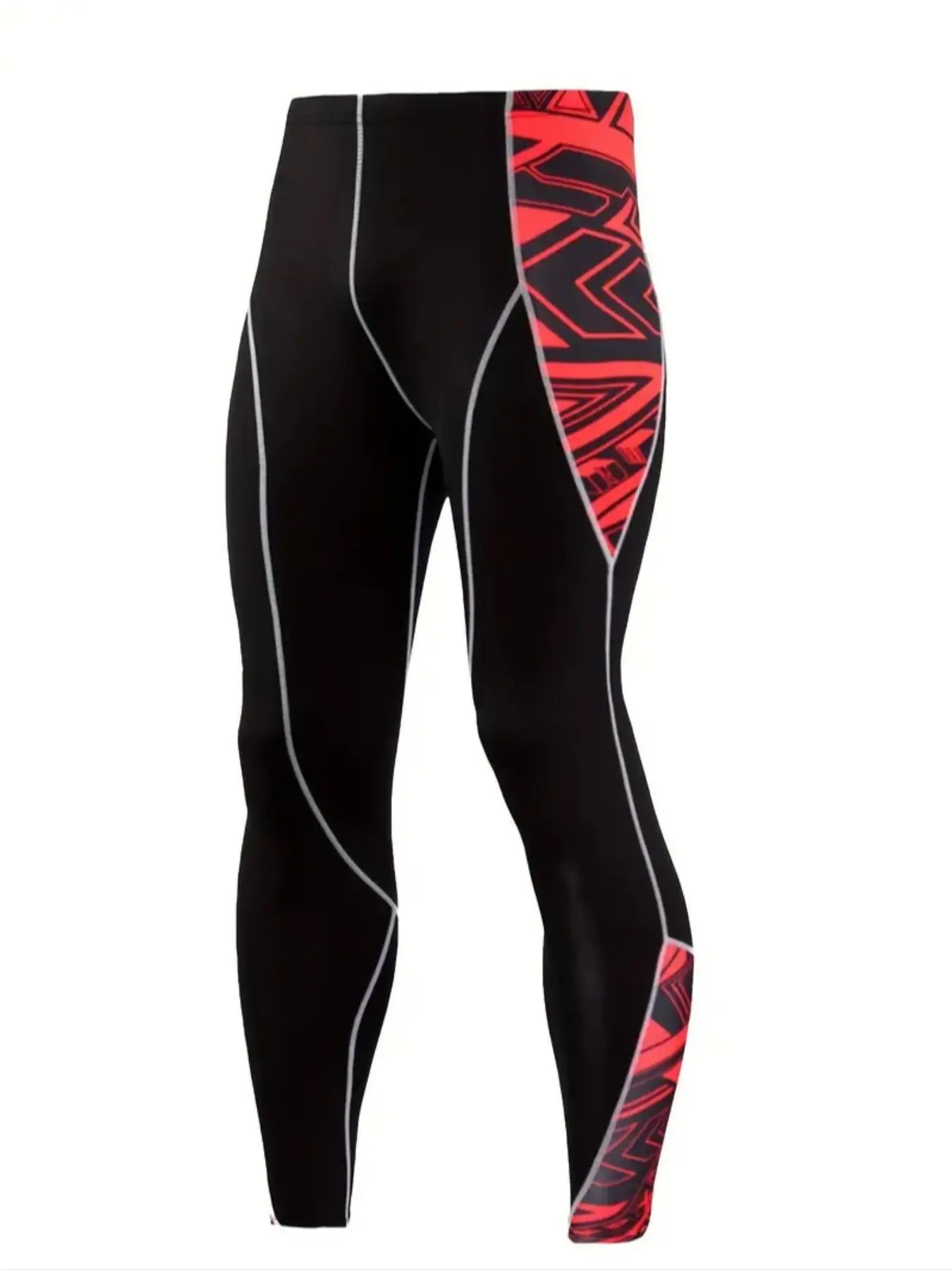 Men's Regular Fit Compression Sports Leggings, High Stretch Breathable Comfortable Skinny Pants, Men's Sportswear Clothing for Indoor Outdoor Wear