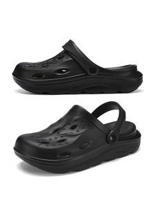 Men's Casual Plain Color Clogs, Arch Support Clogs, Lightweight Outdoor Beach Slippers, Recovery Sandals with Removable Thick Insoles, Garden Shoes for Men