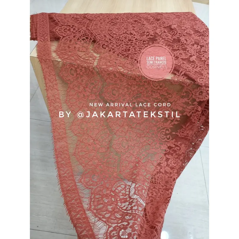 [ 453 ] KAIN LACE BROKAT PANEL SEMI FRANCIS SOLTIS CORNELI (Harga per 2.5meter x 1.45m) 5