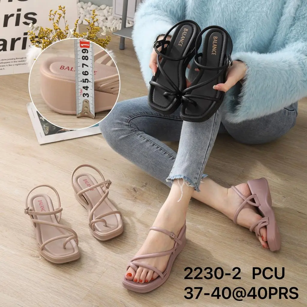 Sandal Wanita Wedges Tali Tali  Karet PVC Balance 2230-2 Sendal