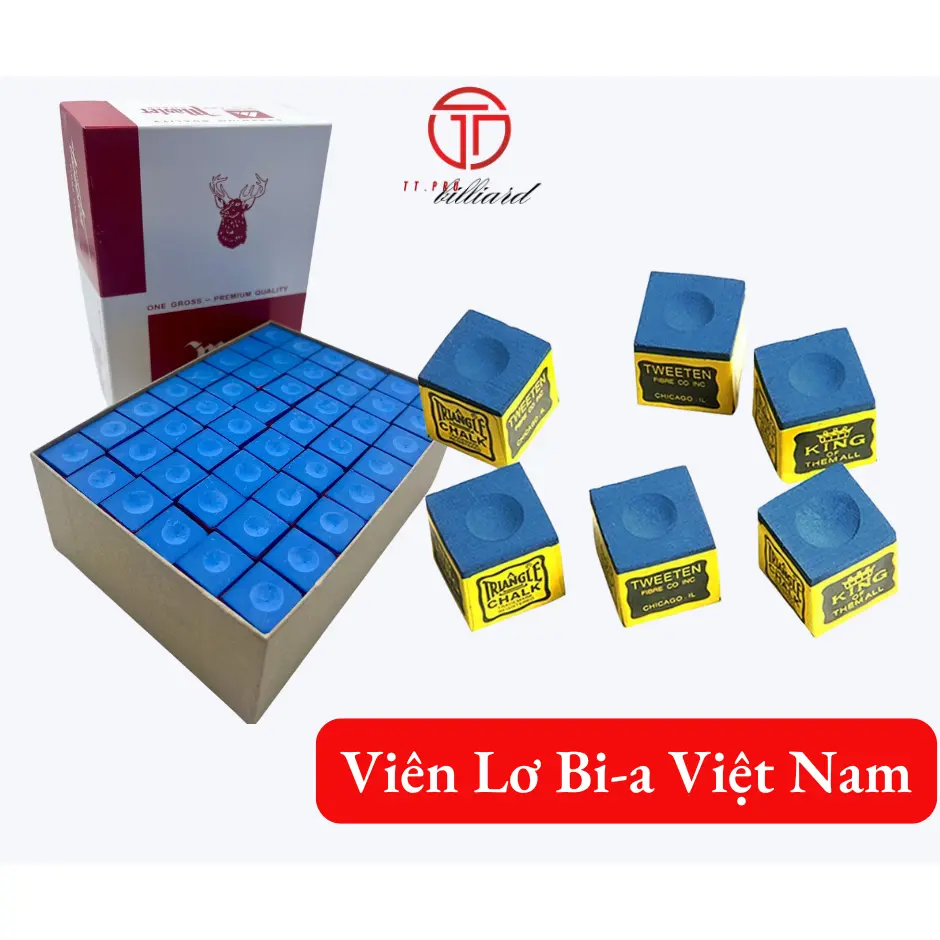 [THỊNH TÂM] Combo Viên Lơ Bida Master Đỏ Xanh Việt Nam, Lơ Xám Phấn Bôi Đầu Cơ Việt Nam Bình Dân CLB