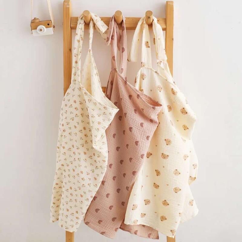 Product Introduction of New Cotton Mus Nursing Covers For Newborn Baby Swaddle Blankets Cute Outgoing Breastfeeding Shawl Towel Soft Sleeping Blanket 13