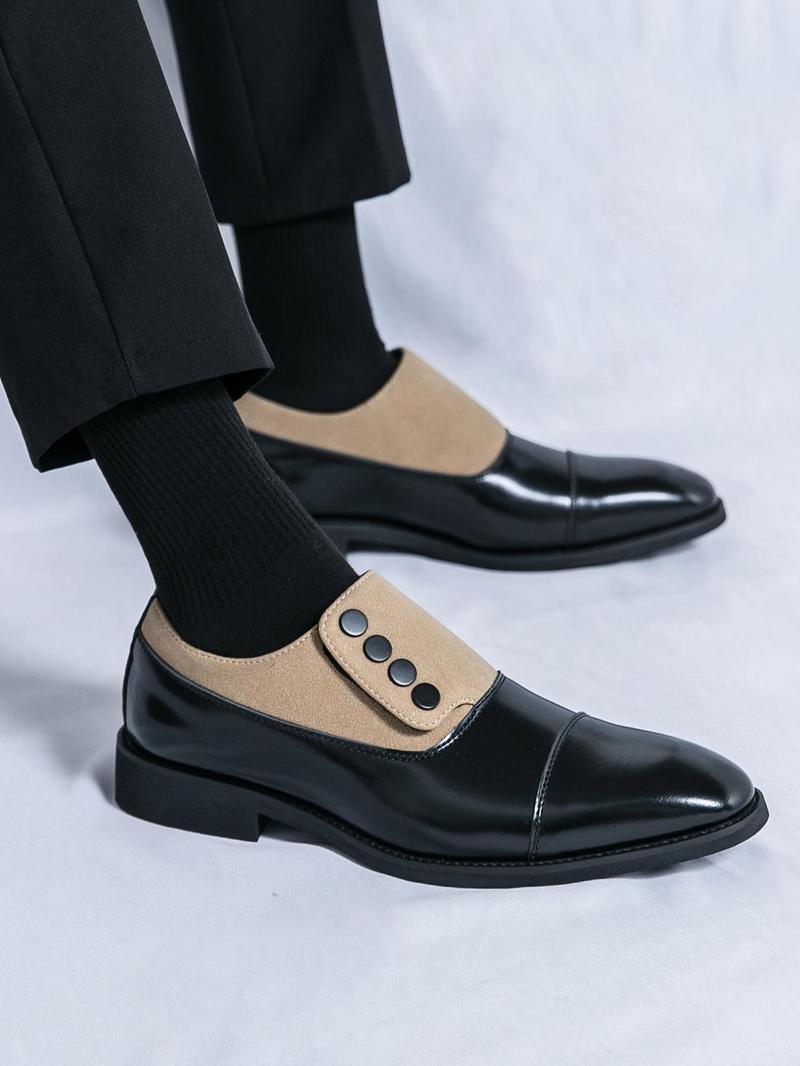 Product Introduction of Men's Fashionable Colorblock Dress Shoes, Casual Comfortable Formal Shoes for Work Office, Fashion Shoes for Party, Daily Clothing Decor 11