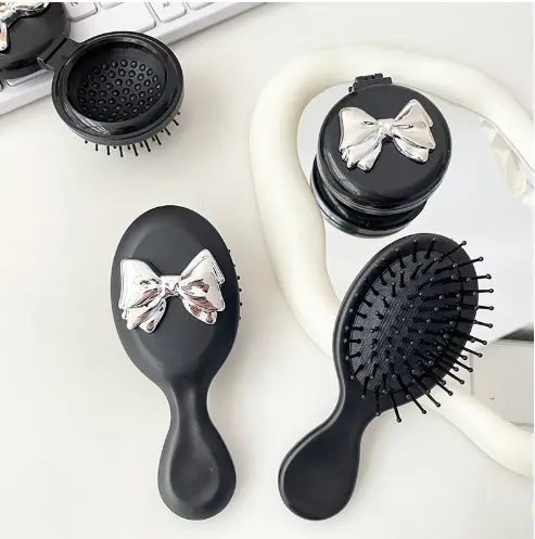 [Chiectiemxinhh] Lược Gỡ Rối, Lược Cầm Tay Đen Nơ Nhỏ Gọn