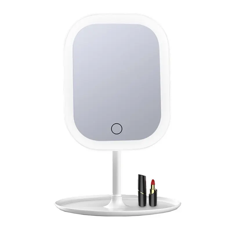 Gương Trang Điểm Để Bàn Có Đèn Led Cảm Ứng 3 Chế Độ Ánh Sáng Xoay 180 Độ Cosmetic Mỹ Phẩm 5