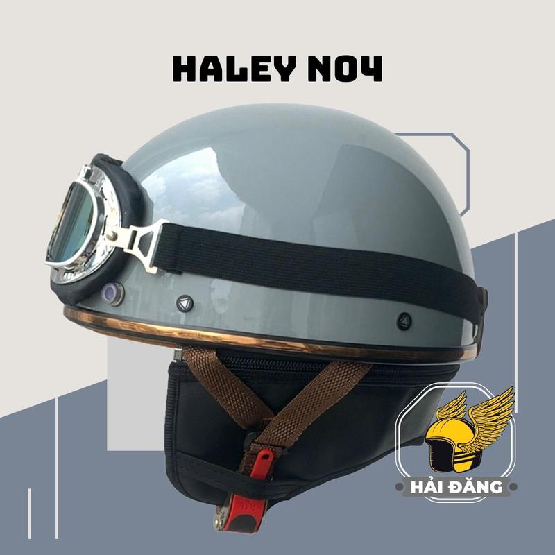 Combo Mũ bảo hiểm 1/2 đầu Haley Napoli N04 kèm Kính phi công - Bảo hành 12 tháng