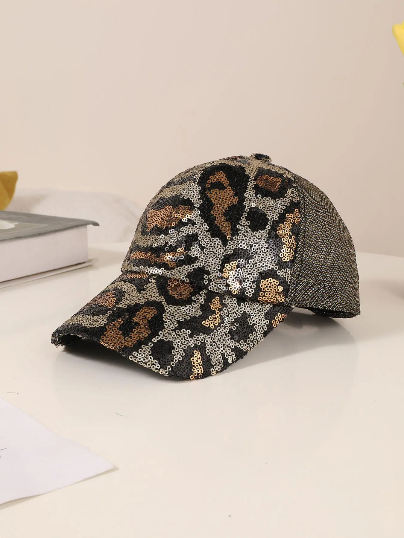 Leopard Pattern Sequin Decor Baseball Cap, Fashion Casual Hat for Men & Women, Fashion Hat for Party, Daily Clothing Decor, Trendy All-match Hat for Birthday Gift