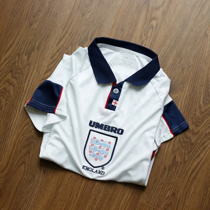 Bộ Quần Áo Bóng Đá, Áo Đá Banh Đội Tuyển Anh 1998 Quần Có Túi - Vải Polyester Gai Thái Cao Cấp 5