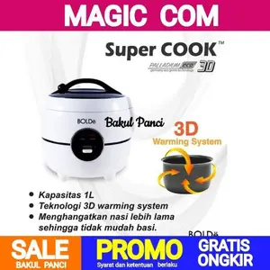 BOLDe MAGIC COM SUPER COOK 3D Palladium eco BOLDe 1 Liter RICE COOKER PENANAK NASI.