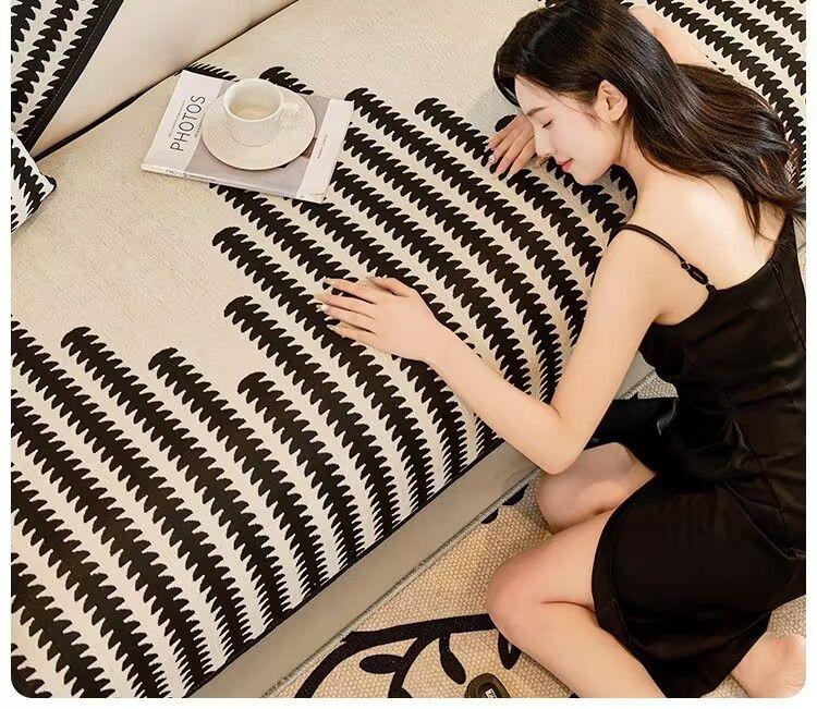 Product Introduction of 2024 New Chenille Sofa Cushion Four Seasons Simple Fashion Seat Cushion Non-slip Leather Sofa Cover Universal 9