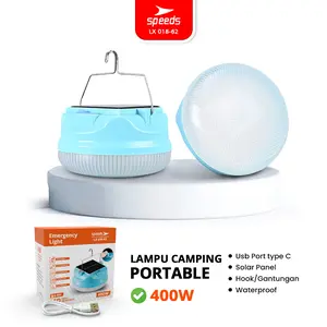 SPEEDS Lampu Camping LED Gantung Camping Lamp Emergency Super Terang Lentera Portable Solar Panel Multifungsi Outdoor Indoor Lampu Kemah 018-62