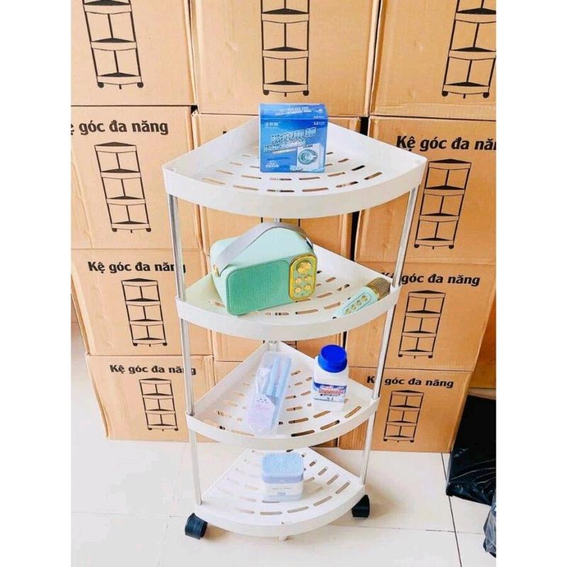 Kệ góc tường tam giác 4 tầng nhựa có bánh xe kệ đa năng 4 tầng kệ 4 tầng kệ nhựa 4 tầng kệ nhựa đa năng có bánh xe kệ nhựa 4 tầng 0