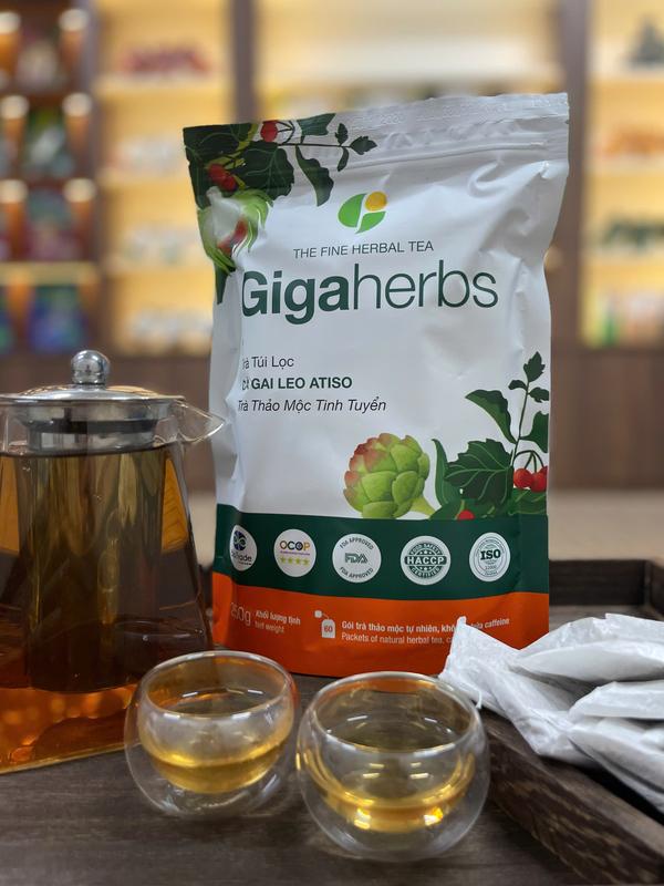 Trà Mát Gan GigaHerbs Túi Zip 250Gram Nước Trà Tea Chè Cà Gai Leo Atiso - Sản Phẩm Chính Hãng 1
