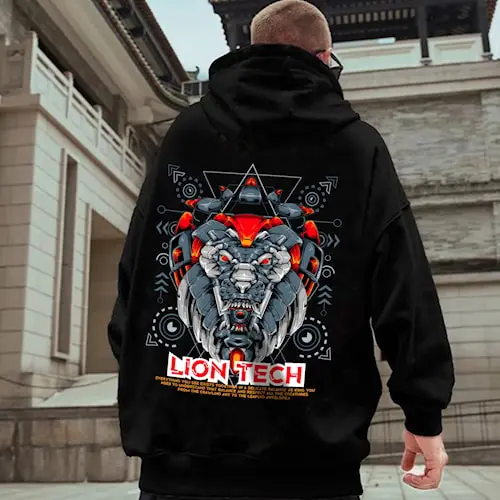 Jaket Hoodie Cyber Punk Lion Tech