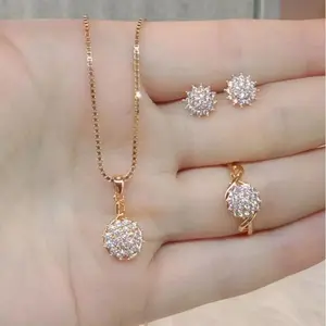 Satu Set Perhiasan Emas 7gr Motif Matahari 24k ada surat