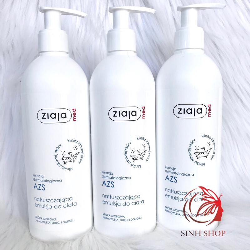 Nhũ tương dưỡng ẩm dịu nhẹ da toàn thân ziaja med azs 400ml hàng nội địa balan