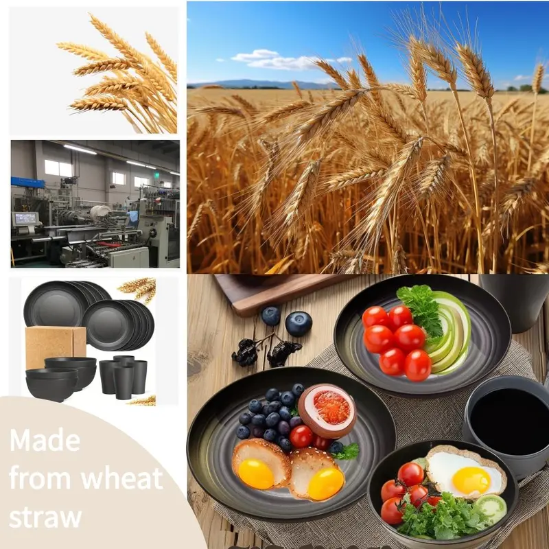Reusable Cutlery Set, 32pcs/set Including Plate, Bowl, Cup, Knife, Fork & Spoon, Portable Tableware Set for Home Kitchen Picnic Camping Party, Fathers Day Gift 5