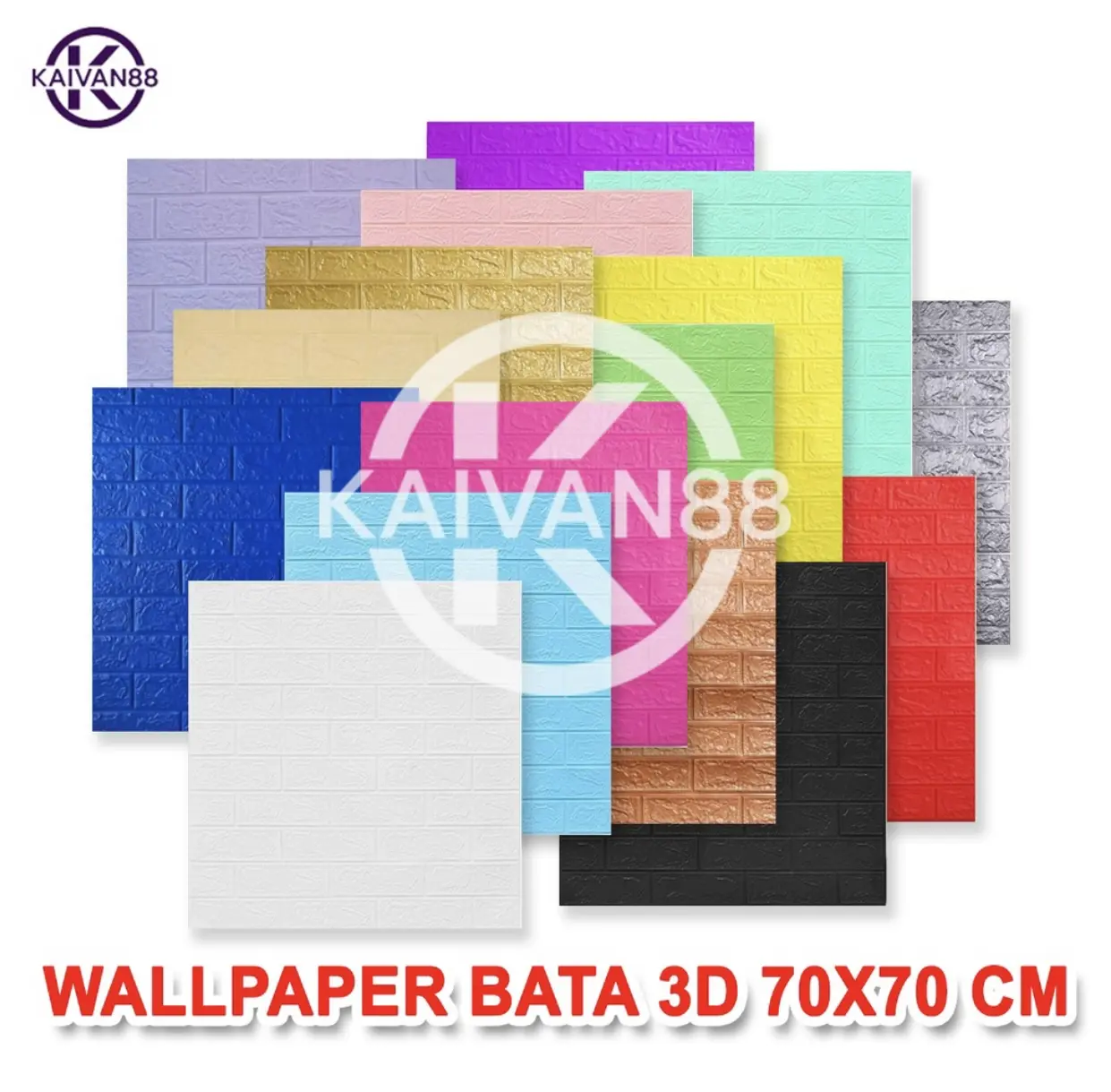 Wallpaper Motif Bata Putih 70x70cm Tebal 3MM kertas