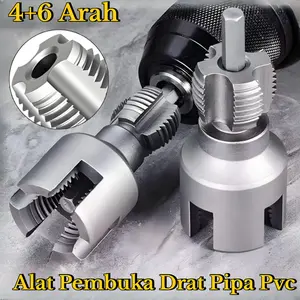 4/6 Alat Senai Pipa Pembuka Ulir Internal Pipa Air Alat Pemotong Ulir Pipa Plastik PVC Mata Bor Pembuat Ulir