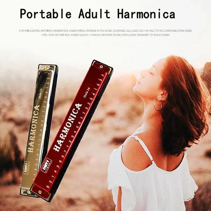 1PCS Professional 24 Hole Harmonica Mouth Metal Organ for Children and Adults Beginners Musical Toys 4