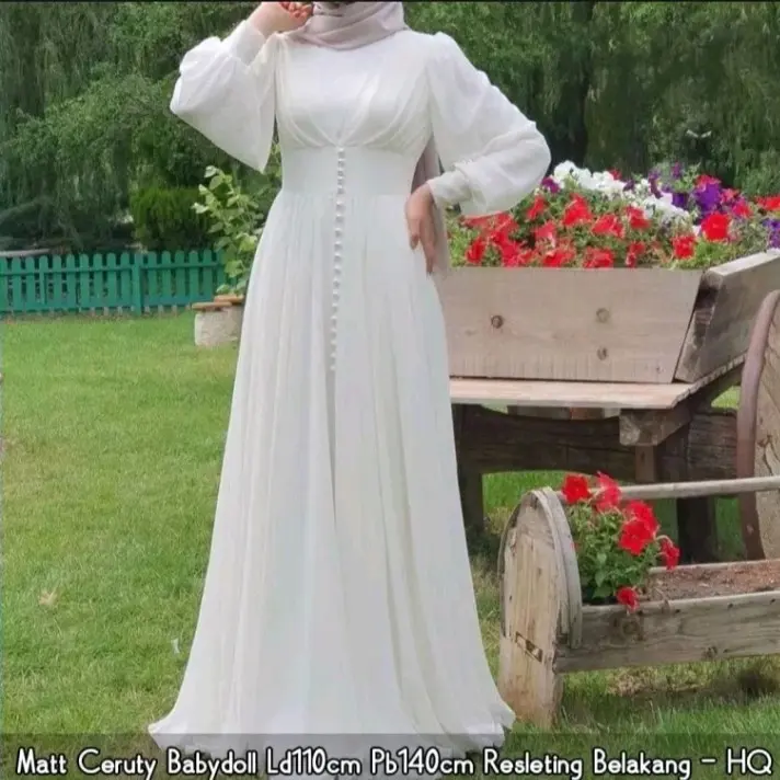Gamis Wanita Terlaris Yasmine Dress Bahan Ceruty Babydoll Mix Mutiara Gamis Rempel Mewah Elegan Kondangan