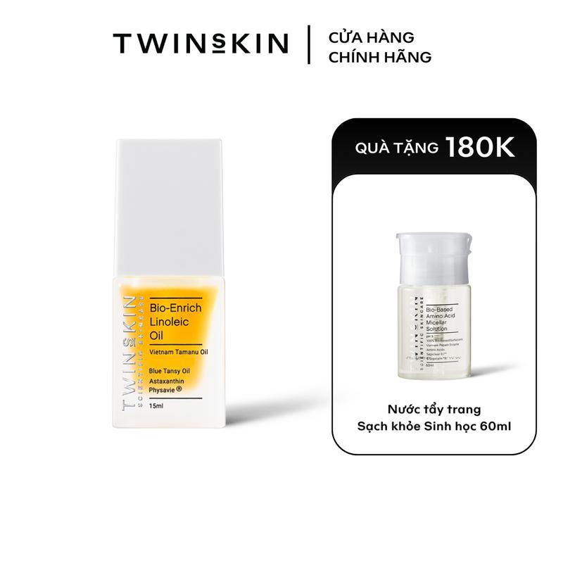 [LIMITED] Dầu dưỡng dành cho da dầu, mụn TWINS SKIN Bio-enrich Linoleic Oil 15ml TẶNG 1 Nước tẩy trang sinh học Bio-base Amino Acid Micellar Solution 60ml