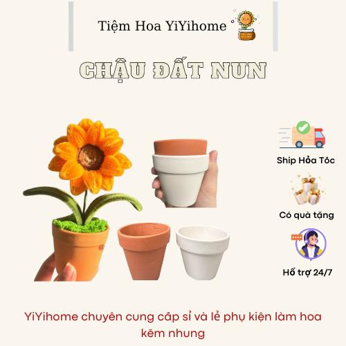 CHẬU ĐẤT NUNG MINI 7x6 , 5x5 THÔNG DỤNG TRỒNG SEN ĐÁ, SƯƠNG RỒNG - HOA KẼM NHUNG TIỆM HOA NHÀ YIYIHOME