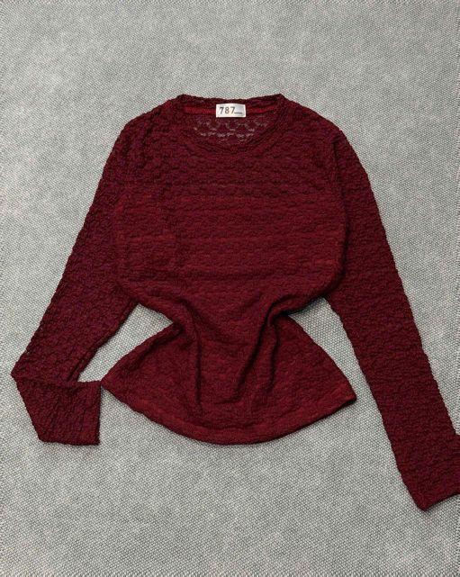 Product Introduction of Áo Ren Hoa Dài Tay Phom Vừa Dáng Ôm Women Nữ Top Cổ Tròn 16