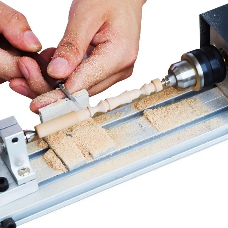 Mesin Bubut Kayu Mini Lathe Beads Jig-Saw Penggiling Alat Driller Kit Woodworking 150W dengan Fitur Pemolesan dan Pembuatan Kerajinan Kayu 5