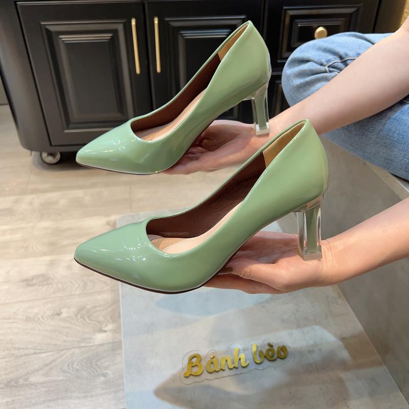 Product Introduction of Giày Cao Gót Nữ MŨI trơn Giày búp bê mũi nhọn nữ tính cao 5p và 7p - size 35 - size 40 mã Cotron Shoes 22
