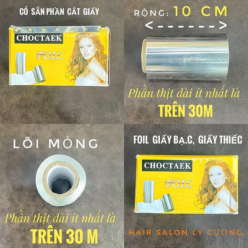 Giấy bạc nhuộm tóc, làm hight light. Rộng 10cm, dài trên 30m, giấy dày chắc chắn, Dễ sử dụng Tạo kiểu tóc