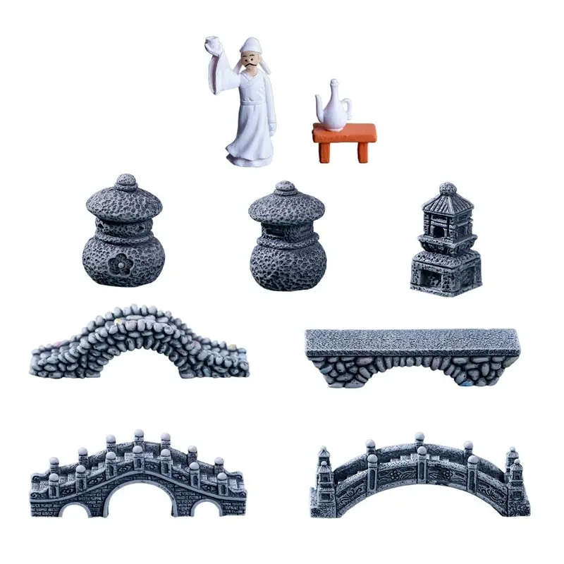 Đạo Cụ Cảnh Quan Vi Mô, Cầu Thiên An Môn Đá Cuội Trang Trí Sáng Tạo, Mô Phỏng Gà Con Như Thật, Làm Bằng Resin Và Đá Cát, Tượng Nhỏ Thích Hợp Để Trang Trí Bàn Làm Việc Tại Nhà 5
