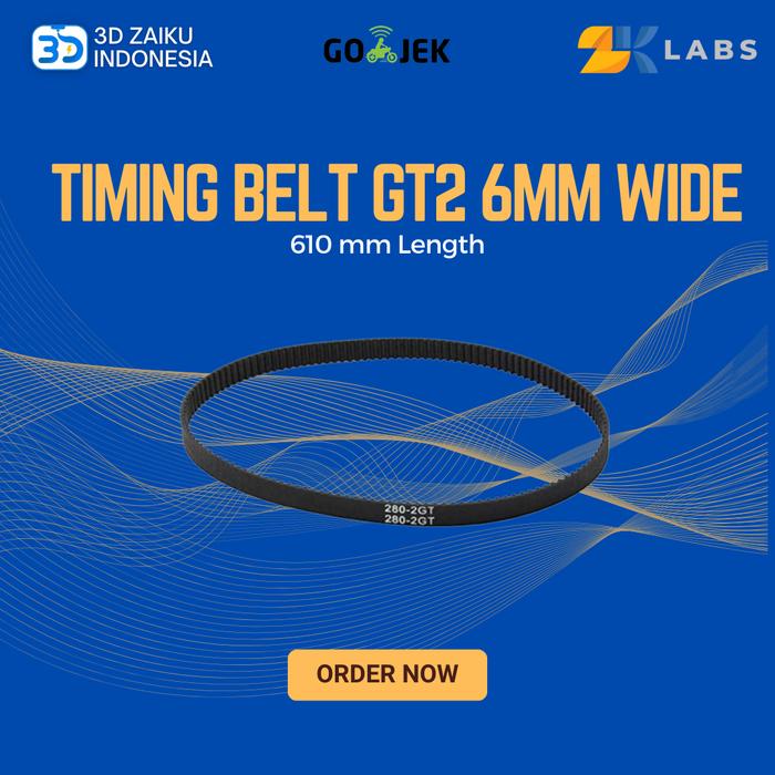 Gambar ZKLabs Closed Loop Timing Belt GT2 6mm Wide 610 mm Long dari 3D Zaiku Indonesia Kota Administrasi Jakarta Barat Tokopedia