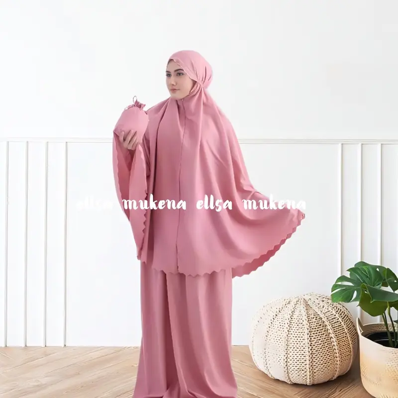 Mukena Dewasa Traveling Malda Lasercut 2in1 Katun Mikro Super Silky Polos 0