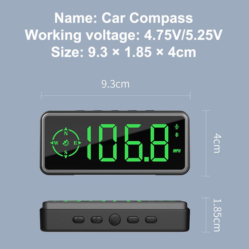 Product Introduction of Car Digital Speed Head Up Display Universal Speedometer HUD  Compass Speed Measurement Indicator For Truck Vehicles USB Power 34