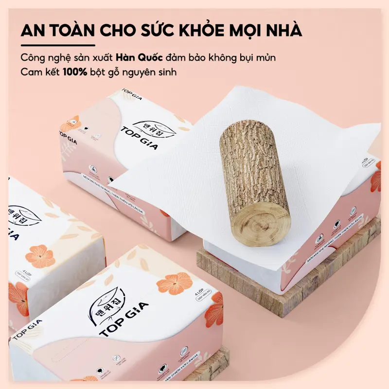 Ưu Đãi Giấy ăn rút Topgia thùng 16 gói Sắc Hạ cao cấp 240 tờ 4 lớp dập vân 4D dày dặn 1