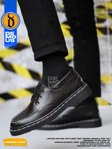 DEMOUS - Sepatu Formal Pantofel Oxford Hitam Kerja Pria Shoes