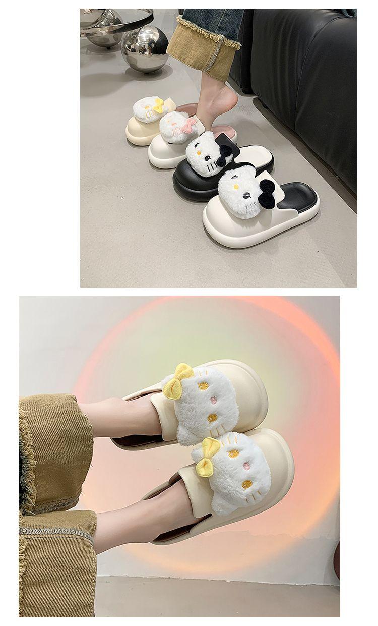 Product Introduction of Búp Bê Mèo Kitty Hoạt Hình, Thiết Kế Dễ Thương, Kiểu Dép Lười Nửa Ngón Chân, Dành Cho Nữ, Thích Hợp Cho Mùa Hè, Có Thể Mặc Ngoài Trời, Hàng Mới Về 2024, Dép Đế Chống Trượt 19