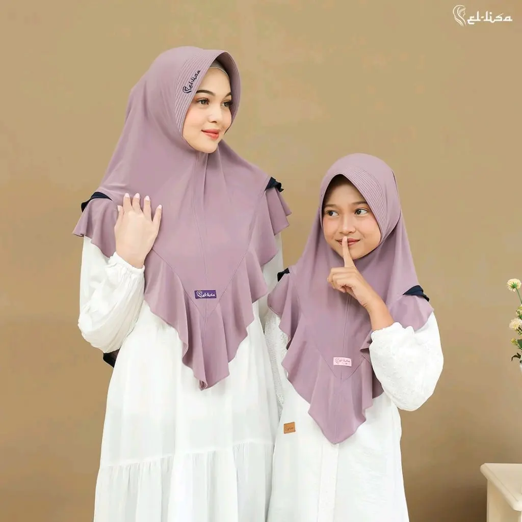 BERGO HAIFA MOM DAN KIDS HIJAB COUPLE ORI ELLISA HIJAB Santai