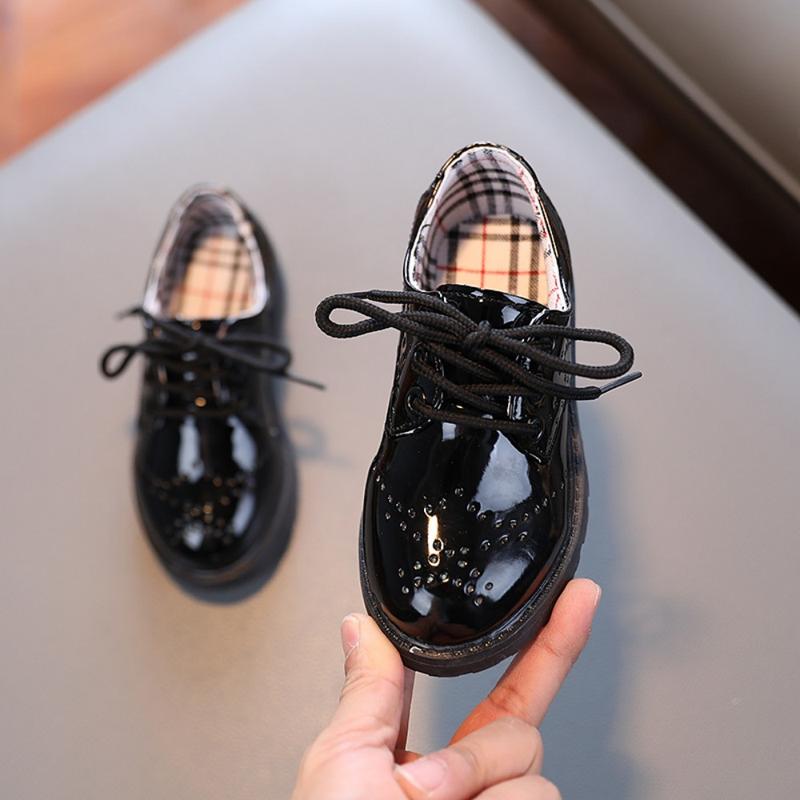 Product Introduction of 2024 Spring and Autumn Little Boy Casual Versatile British Style Academy Small Leather Shoes Little Girl Small Middle School and Older Children Performance Shoes 8