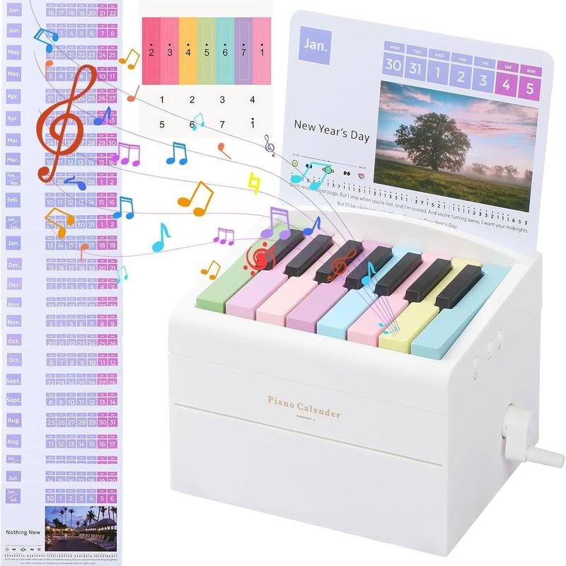 Product Introduction of 15 Key Music Calendar Piano, 1 Box Rechargeable 52 Songs Creative Piano Calendar Toy, Unique Birthday Gift, Perfect Wedding Gift 3