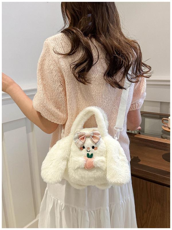 Túi Nhồi Bông Búp Bê Thỏ Bơ Dễ Thương Túi Xách Trẻ Em Túi Đeo Chéo Một Bên Vai Túi Nhỏ Thiết Kế Hoạt Hình