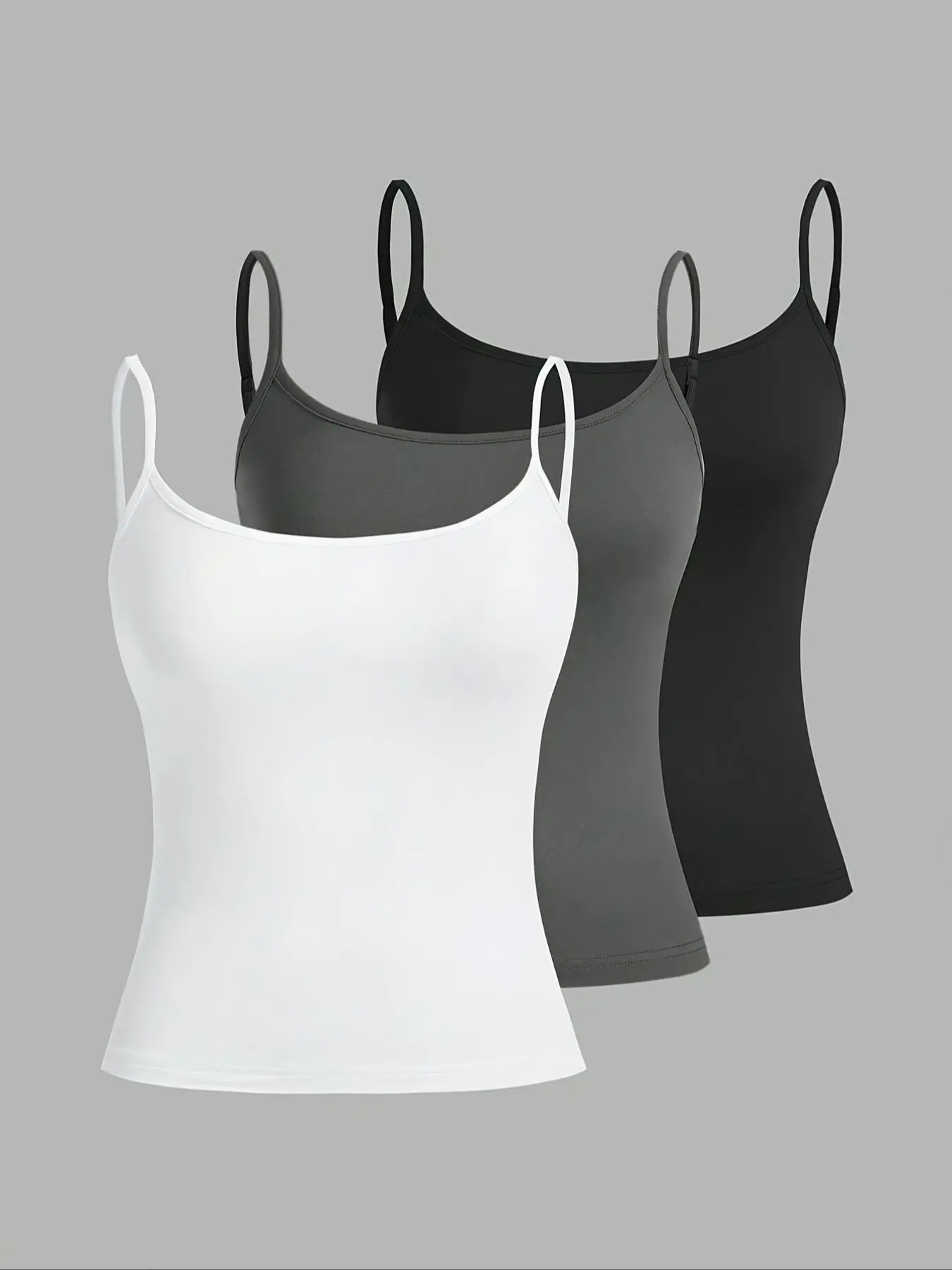 Women's Solid Color  Cami  Top, Casual Sleeveless Top for Daily Wear, Ladies Clothes for All Seasons