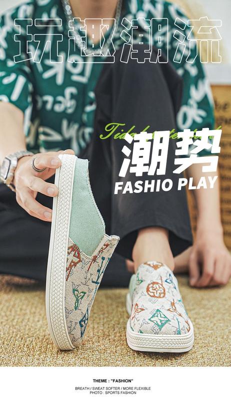 Product Introduction of [Factory Direct Sales] Canvas Shoes Men's Summer Thin Slip-on Half Slippers Men's Shoes Casual and Lightweight Old Beijing Cloth Shoes 1